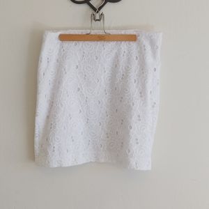 Brooks Brothers White Lace Mini Skirt women’s size 8 cotton